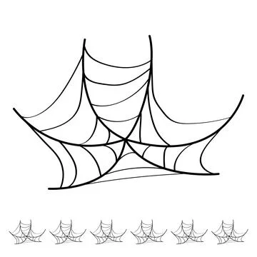 Creepy cobweb cartoon vector graphic Stock Illustration
