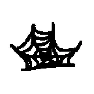 Creepy cobweb pixel art vector illustration イラスト素材