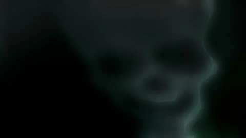 Creepy dark skeleton alien face Stock Footage 290431539
