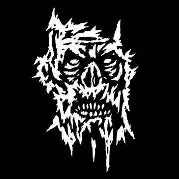 Creepy demon face. Vector illustration. Stock Illustration