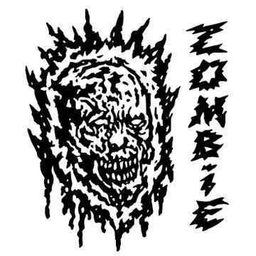 Creepy demon head. Vector illustration. Stock Illustration