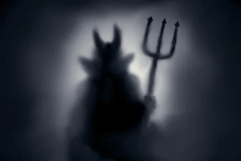 Creepy Devil silhouette 스톡 일러스트