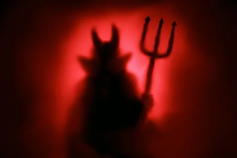 Creepy Devil silhouette Stock Illustration