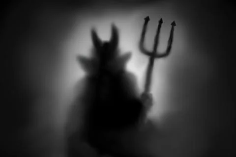 Creepy Devil silhouette 스톡 일러스트