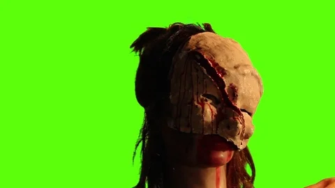 Creepy dolly head with a mask on Stock Footage 75132413