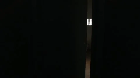 Creepy door opens slowly Video stock 51456397