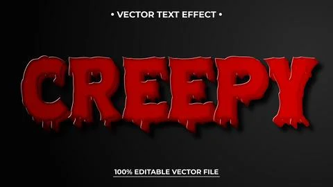 Creepy editable text effect template liquid red slime 3d bold cartoon text .. Stock Illustration