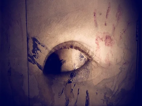 Creepy eye motion graphic Stock Footage 80175706