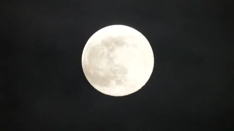 Creepy full moon, passing clouds - mystical night sky halloween background Stock Footage 154510105
