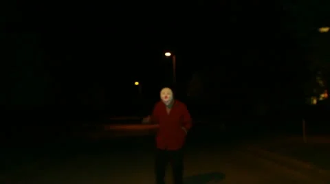 Creepy ghost clown scary serial killer Stock Footage