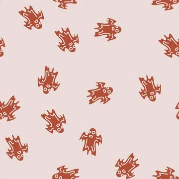 Creepy ghost glyph seamless pattern Illustrazione stock