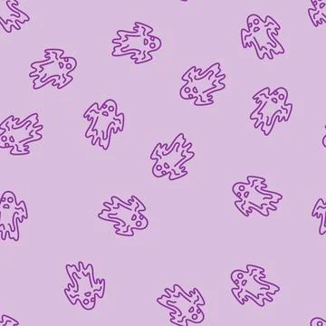 Creepy ghost line seamless pattern Illustrazione stock