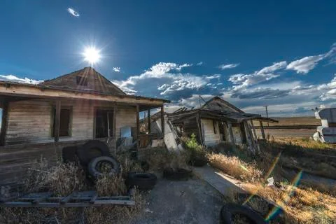 Creepy ghost town Stock Photos