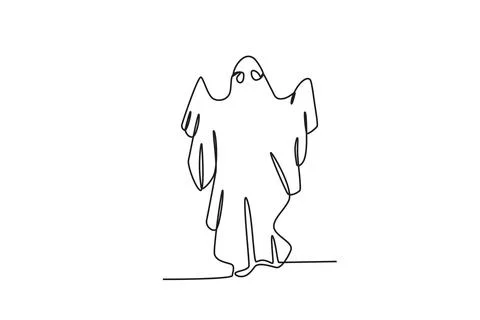 A creepy ghost walking Stock Illustration