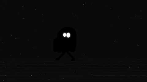 Creepy ghostly alien creature floating among stars in space Stock Footage 341845946
