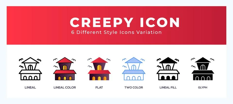 Creepy icon set. Design elements for logo Stock Illustration