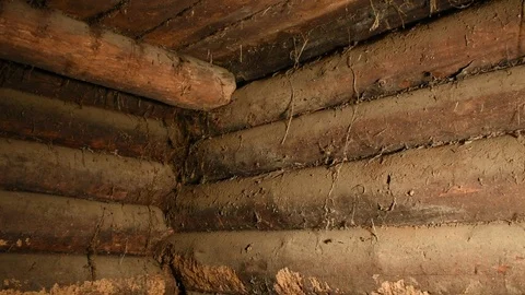 Creepy log room, draft Stock Footage 122009710