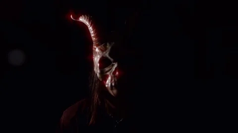 Creepy Mask gets Red Stock Footage 79667473
