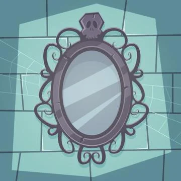 Creepy Mirror Stock Illustration