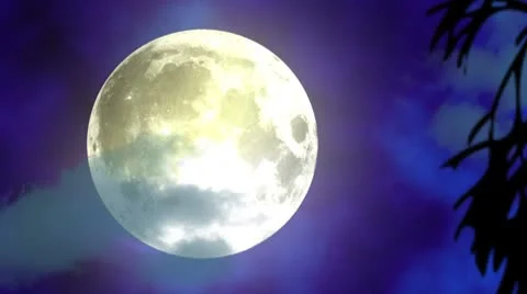 Creepy moon blue Video stock 8946683