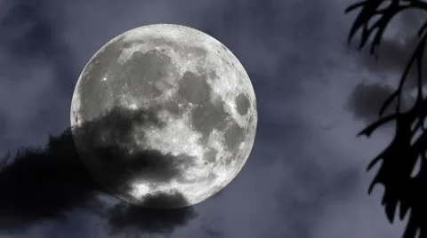 Creepy moon gray Video stock 8946735