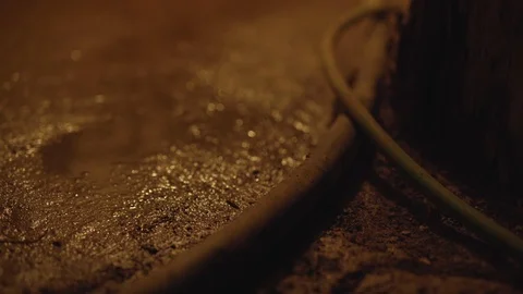 Creepy puddle on the floor in a dark dingy basement Stock Footage 101567657