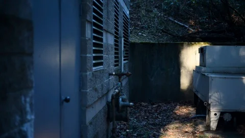 Creepy Scene of electrical components near Forest. Stock Footage 101216115
