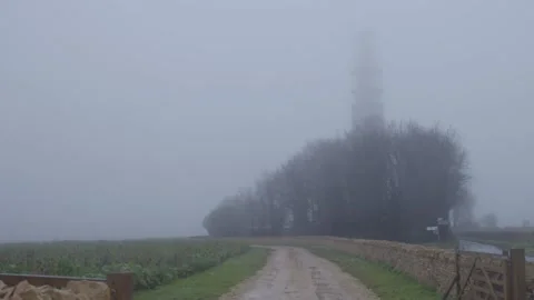 Creepy Sci Fi Building in British Countryside Stock-Footage 229114445