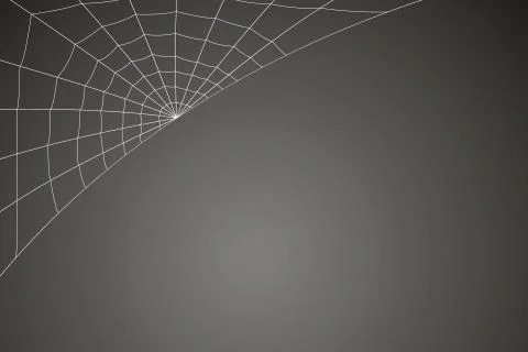 Creepy spider web on a gray background Stock Illustration