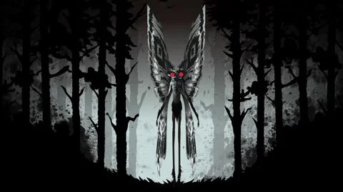 Creepy spooky mothman in the forest Stock-Footage 314968621