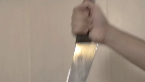 Creepy Stabbing Knife Stock Footage 118028860