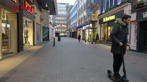 CREEPY TRACKING SHOT DOWN CARNABY STREET DURING LONDON LOCKDOWN 4K Stock Footage 126588815