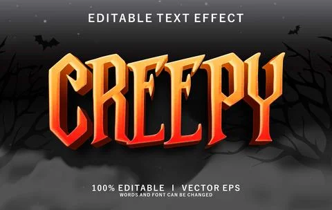 Creepy vector text effect with modern style design Stock Illustration