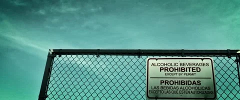 Creepy Wall Pan Down No Alcoholic Beverages Sign Stock Footage 52044620