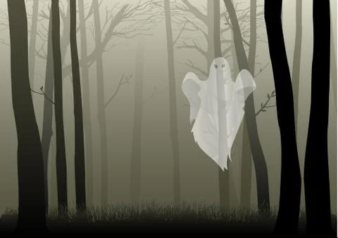 Creepy Woods Stock Illustration