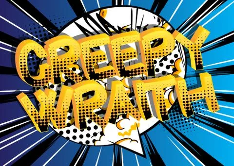 Creepy Wraith Comic book style cartoon words on abstract colorful comics back Stock Illustration