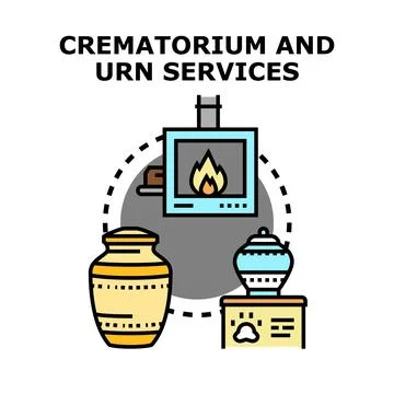 Cremation and urn services for human and pets Stock Illustration