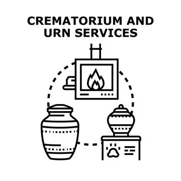 Cremation and urn services for human and pets Stock Illustration