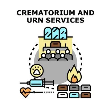 Cremation and urn services vector illustration Stock Illustration