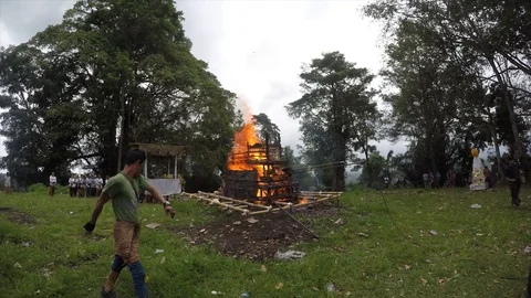 Cremation process is complete Bali Indonesia Video stock 119800689