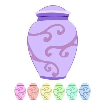 Cremation urn ashes vector cartoon graphic Ilustração Stock