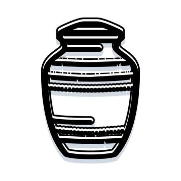 Cremation urn holding human ashes as memorial Stock Illustration