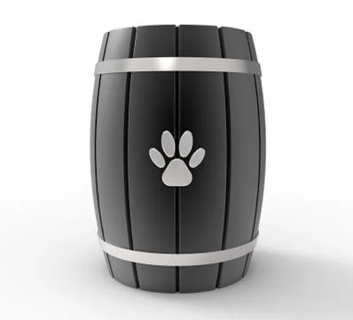 Cremation urn for pets, 3d rendering Stock Illustration