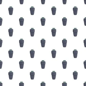 Cremation urn seamless pattern representing death and remembrance Stock Illustration