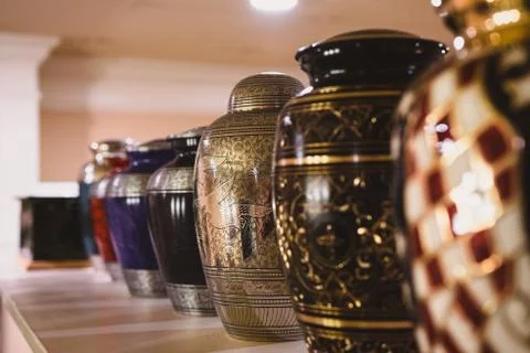 Cremation Urns 库存照片