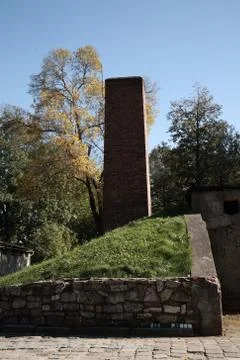 Crematorium chimney, auschwitz Stock Photos
