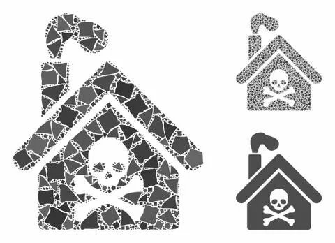 Crematory building Mosaic Icon of Irregular Parts Ilustración de archivo