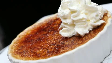 Creme Brulee rotation Stock Footage 18156401
