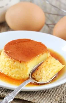 Creme caramel Stock Photos
