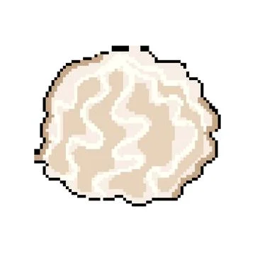 Creme meringue pixel art vector illustration Stock Illustration